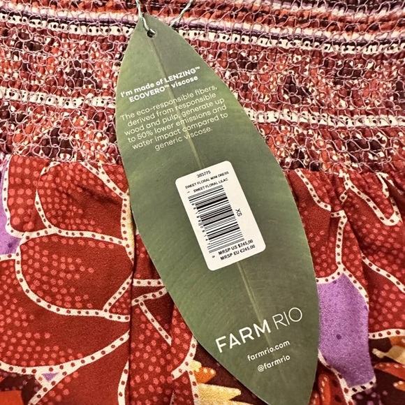 NWT $245 FARM RIO Sweet Floral Long Sleeve Minidress, SWEET FLORAL LILAC Size XS - Picture 4 of 6